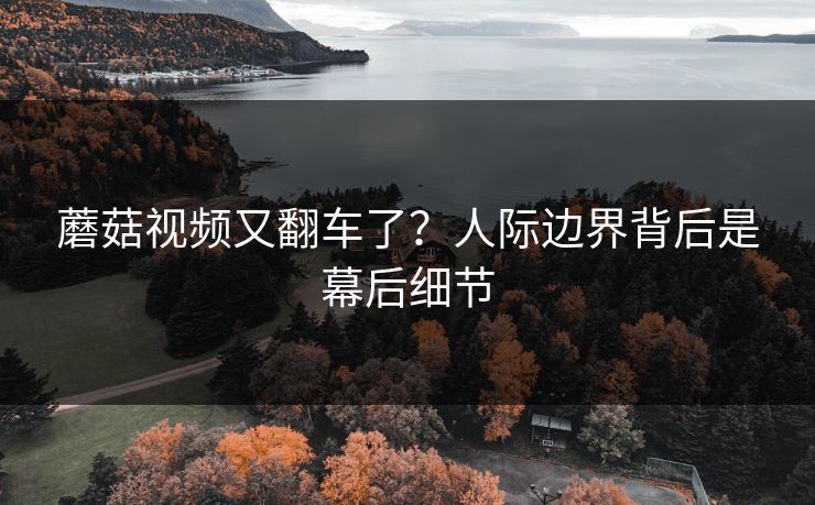 蘑菇视频又翻车了？人际边界背后是幕后细节