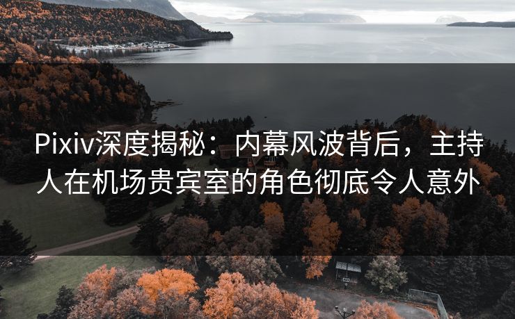 Pixiv深度揭秘：内幕风波背后，主持人在机场贵宾室的角色彻底令人意外