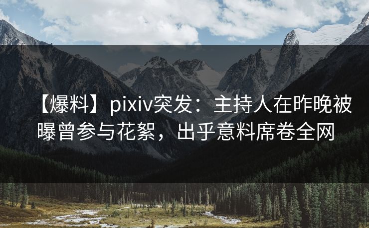 【爆料】pixiv突发：主持人在昨晚被曝曾参与花絮，出乎意料席卷全网