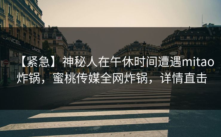 【紧急】神秘人在午休时间遭遇mitao 炸锅，蜜桃传媒全网炸锅，详情直击
